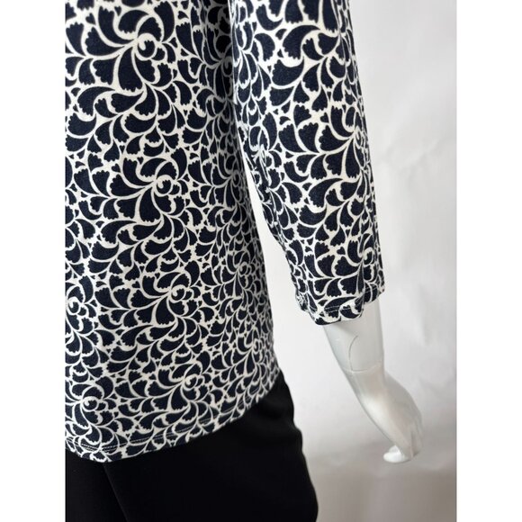 Black & White Floral Pattern Womens Top - Picture 5 of 16